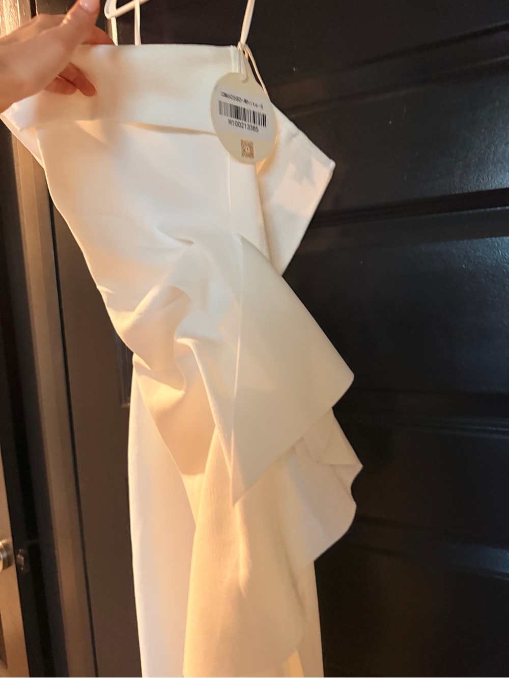 Hello Molly Strapless White Draped Midi Gown - Picture 4 of 6